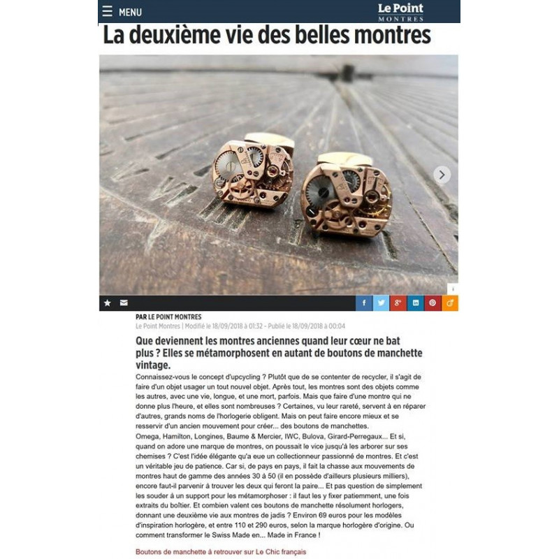Boutons de manchette Mécanisme de montres Audemars Piguet