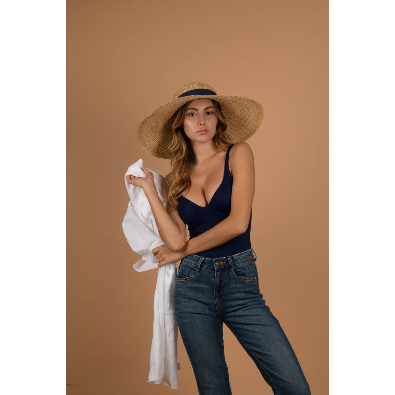 Chapeau capeline en paille