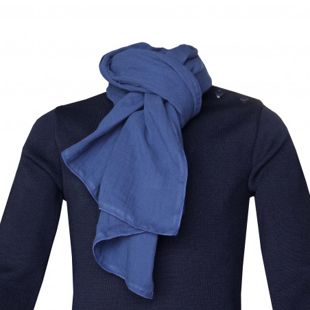 Chèche Bleu marine pur coton - Made in France