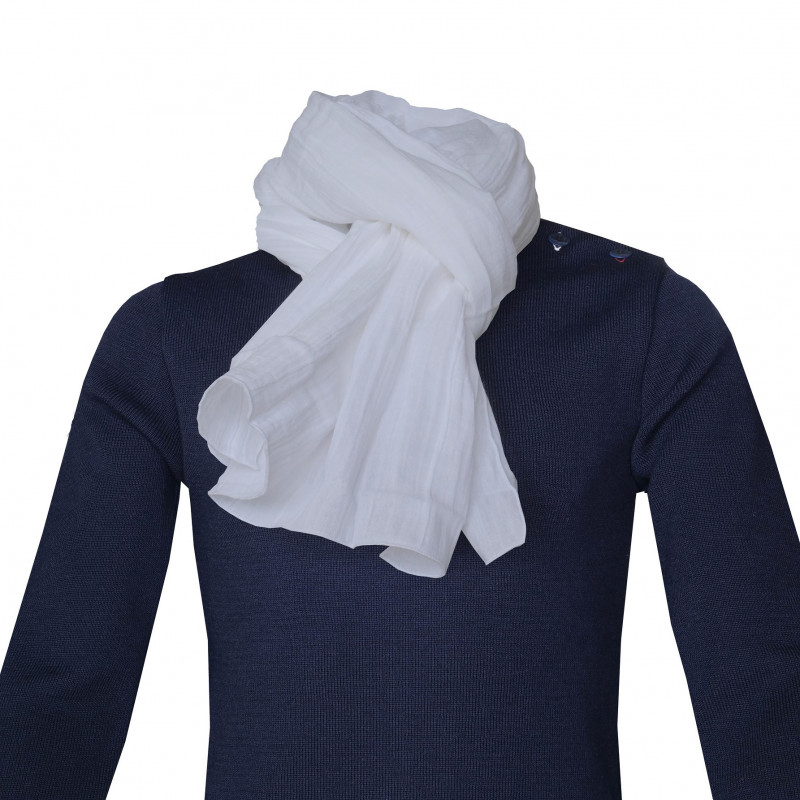Chèche blanc pur coton - Made in France