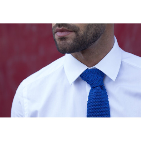 Cravate tricot bleu roi torrentiel