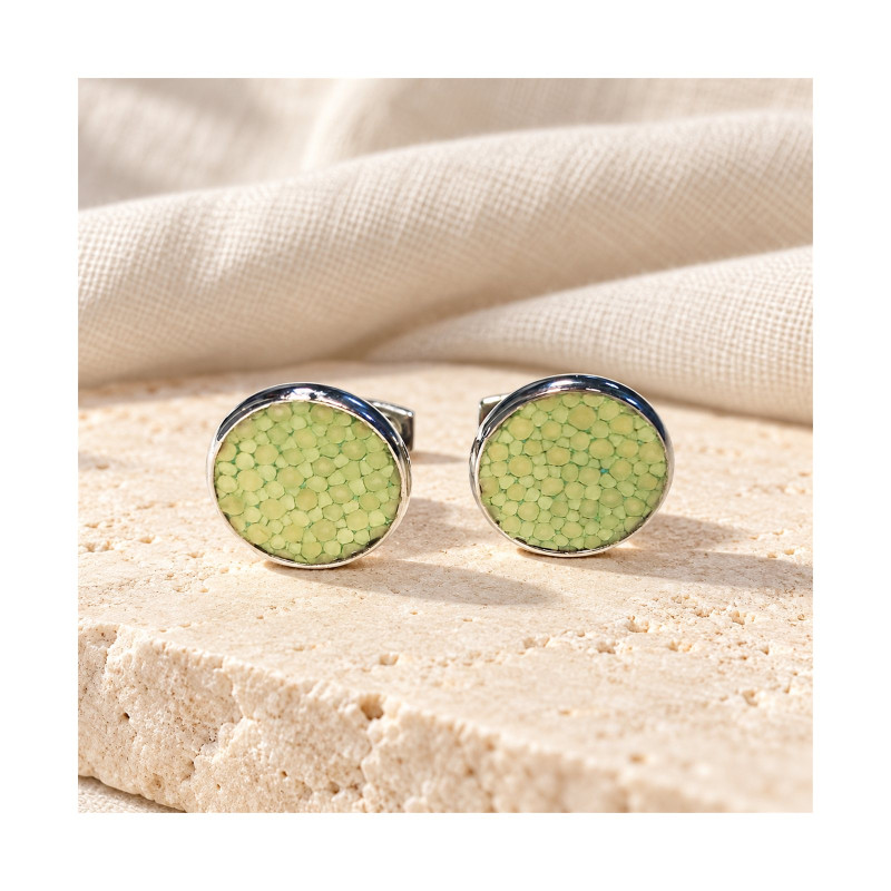 Boutons de manchettes galuchat Vert