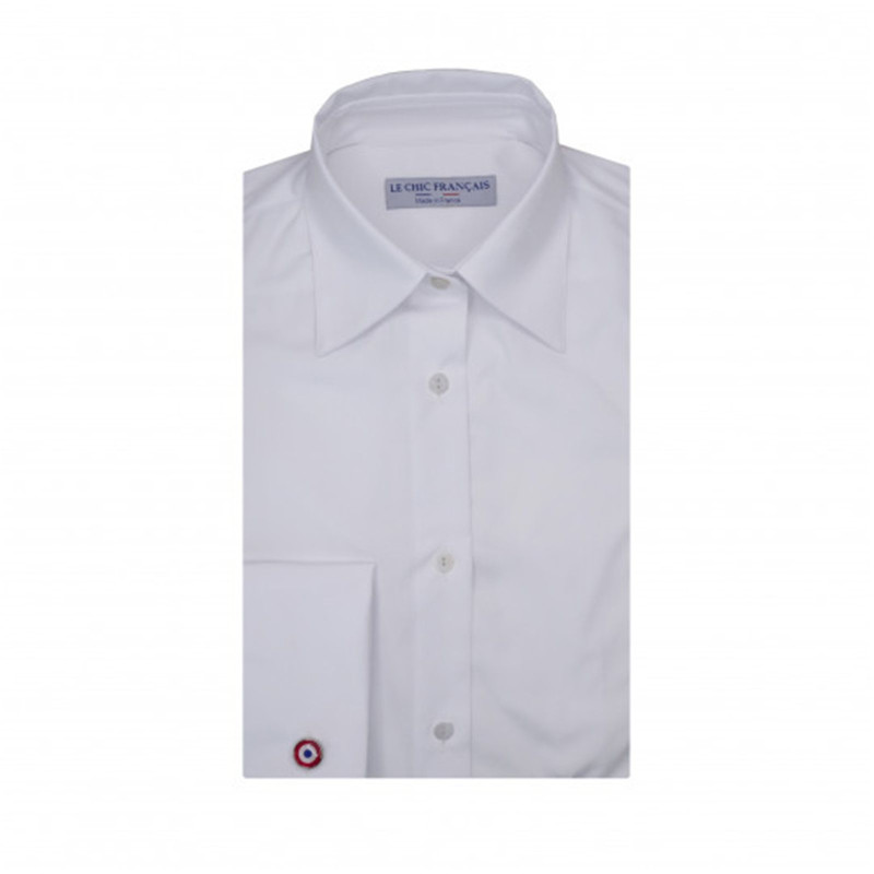 Chemise blanc à poignets mousquetaires