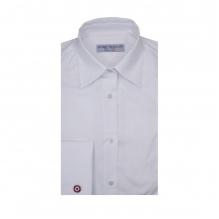 Chemise blanc à poignets mousquetaires
