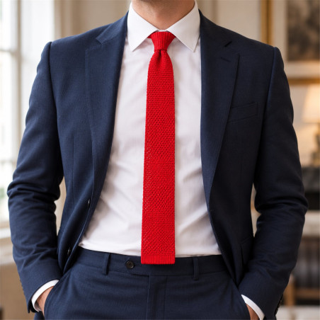 Cravate tricot couleur tuile