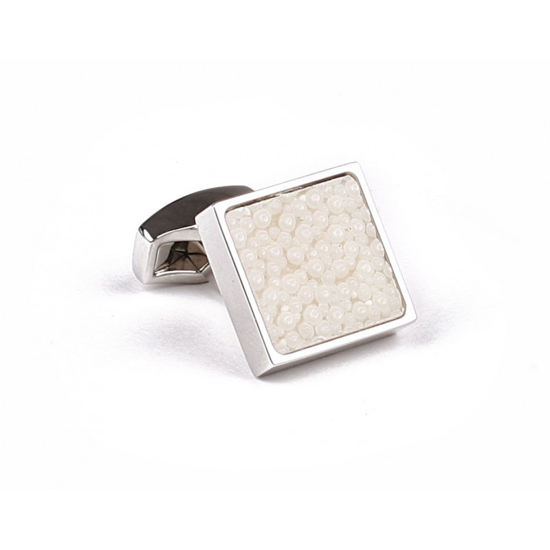 Boutons de manchettes Galuchat Blanc