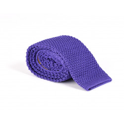 Cravate tricot de soie mauve gosier