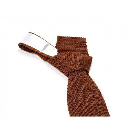 Cravate tricot de soie couleur chêne, vue 2