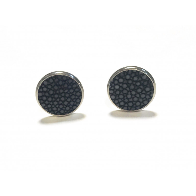 Bouton de manchettes galuchat noir