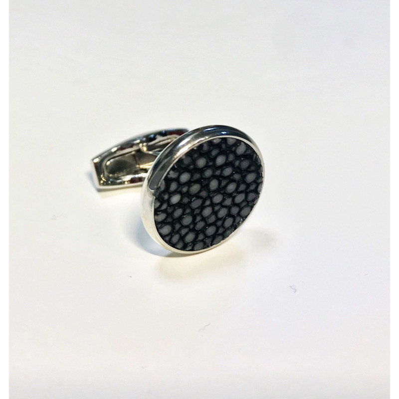 Bouton de manchettes galuchat noir