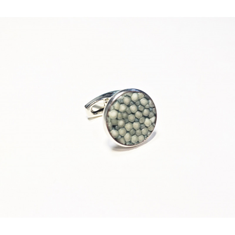 Boutons de manchettes Galuchat bleu