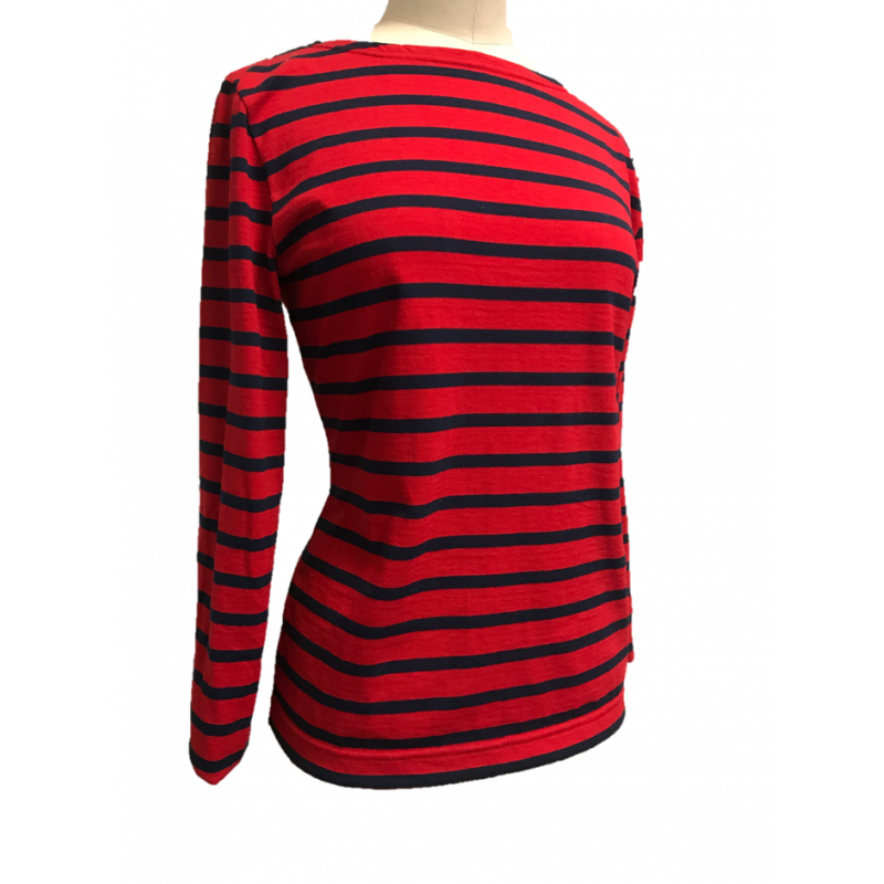 Marinière rouge marine (femme)