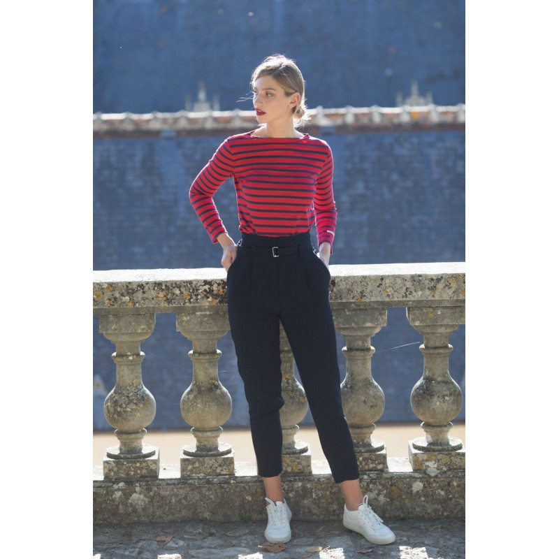 Marinière rouge marine (femme)