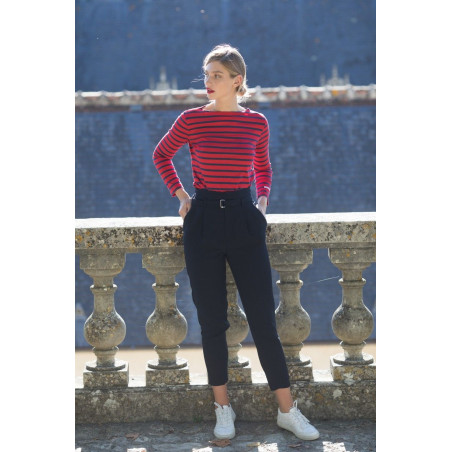 Marinière rouge marine (femme)