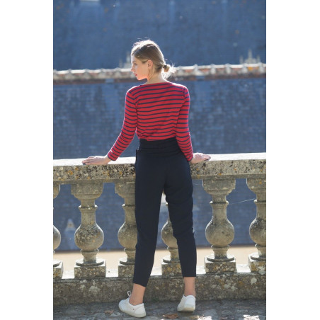 Marinière rouge marine (femme)