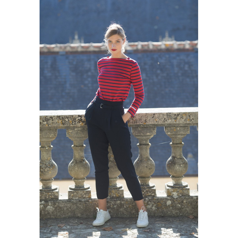 Marinière rouge marine (femme)