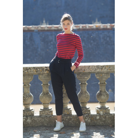Marinière rouge marine (femme)
