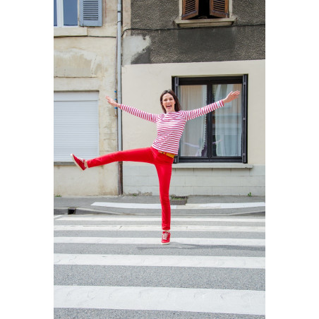 Marinière rouge et blanc (femme)
