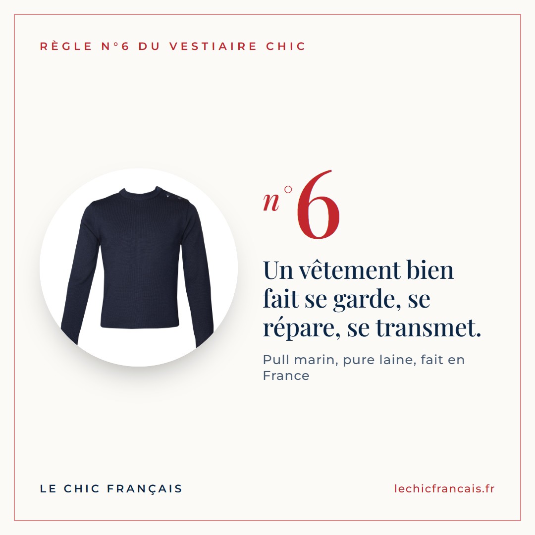 Un vêtement bien fait se garde, se répare, se transmet.